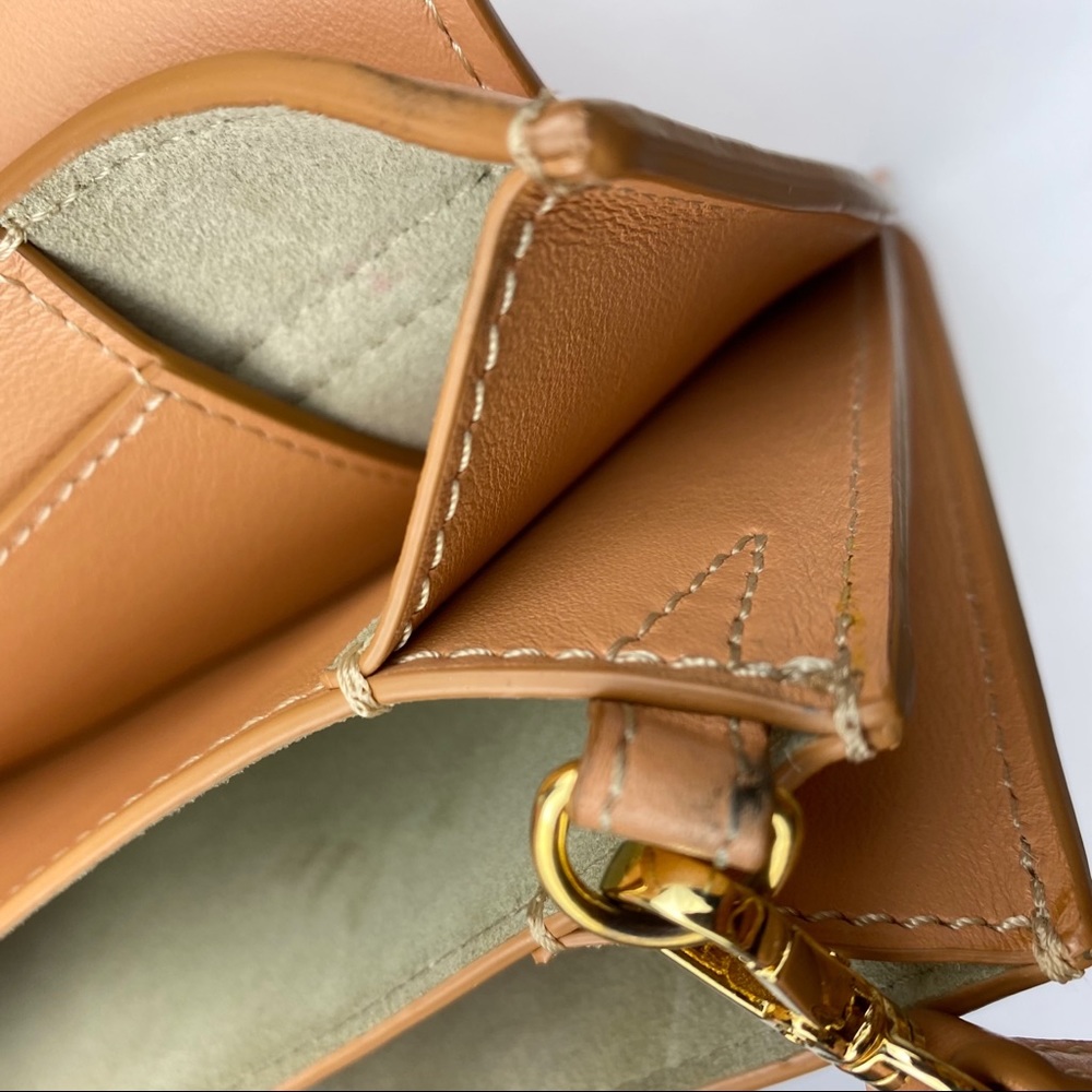 Chloe Tan Leather Mini Drew Bijou Crossbody Gold Chain Shoulder Bag - Picture 10 of 16